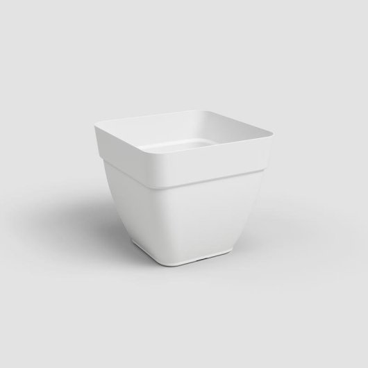 Pot Carré Artevasi Capri Campana Blanc 37x37 cm Résistant Gel Extérieur Drainage