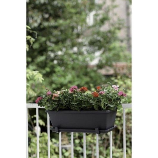 Vaso da fiori Elho Barcelona Balconnière 40 Rettangolare Antracite Plastica Riciclata