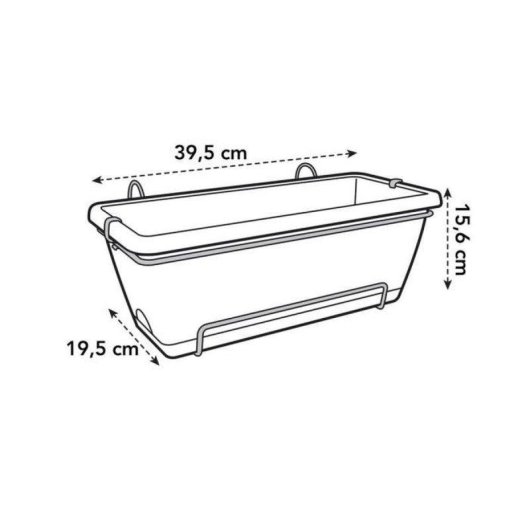 Vaso da fiori Elho Barcelona Balconnière 40 Rettangolare Antracite Plastica Riciclata