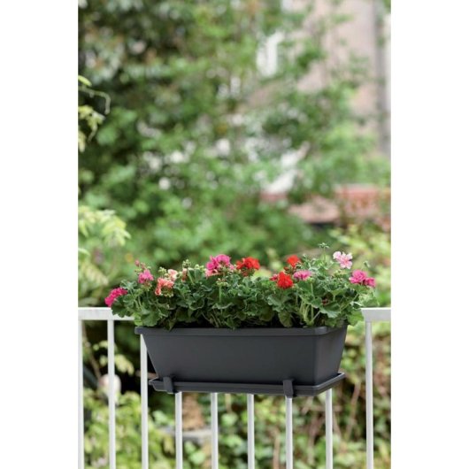 Vaso da fiori Elho Barcelona Balconnière 40 Rettangolare Antracite Plastica Riciclata