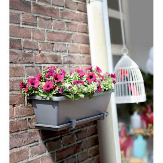 Vaso da fiori Elho Barcelona Balconnière 40 Rettangolare Antracite Plastica Riciclata