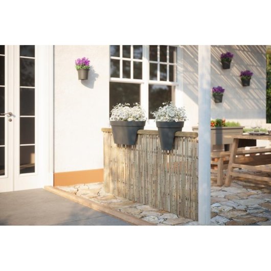 Artevasi Capri Jardinière de Balcon 30x60x30 cm 26,8 L Gris Taupe Plastique UV