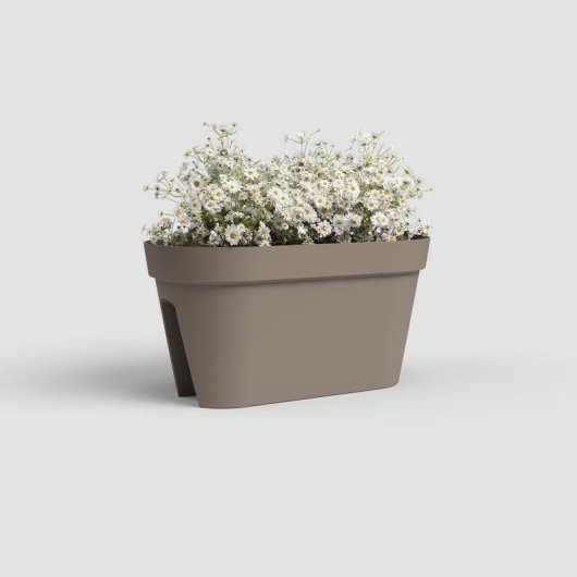 Artevasi Capri Jardinière de Balcon 30x60x30 cm 26,8 L Gris Taupe Plastique UV