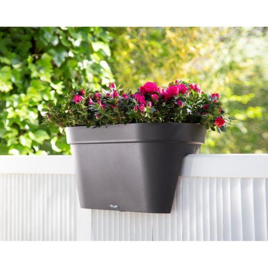 Artevasi Capri Jardinière de Balcon 30x60x30 cm 26,8 L Gris Taupe Plastique UV