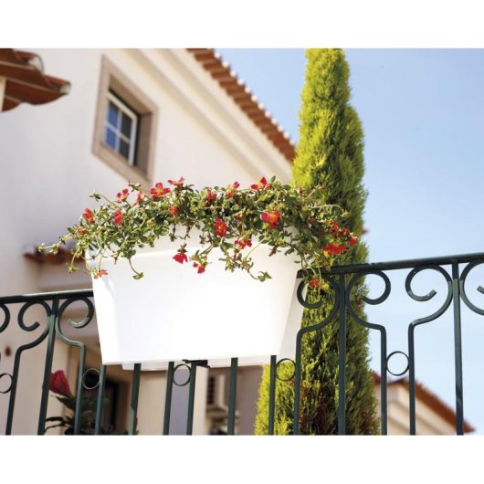 Artevasi Capri Jardinière de Balcon 30x60x30 cm 26,8 L Gris Taupe Plastique UV