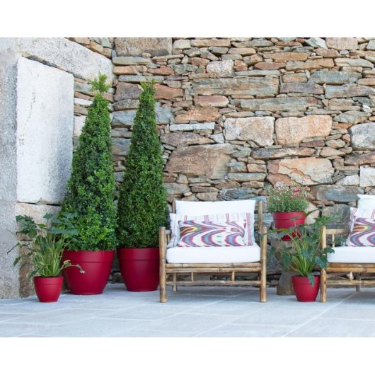 Maceta Artevasi Capri Campana Blanche 35 cm 20 L Plastique Recycle Drainage Int Ext