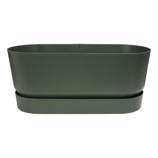 Macetero Elho Greenville Terrase 80 Oval avec Roues 42 L - Plastique Recyclé