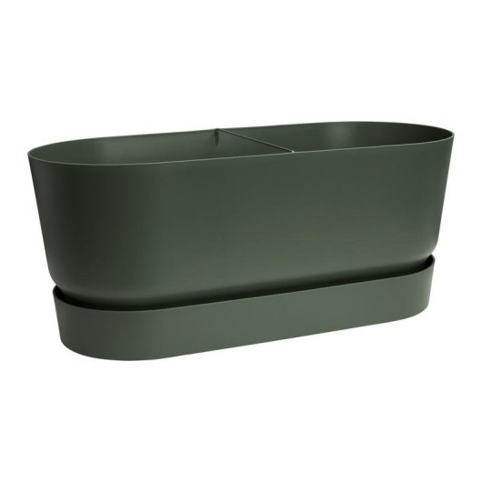 Macetero Elho Greenville Terrase 80 Oval avec Roues 42 L - Plastique Recyclé