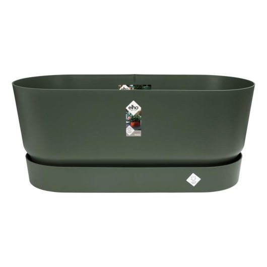 Macetero Elho Greenville Terrase 80 Oval avec Roues 42 L - Plastique Recyclé