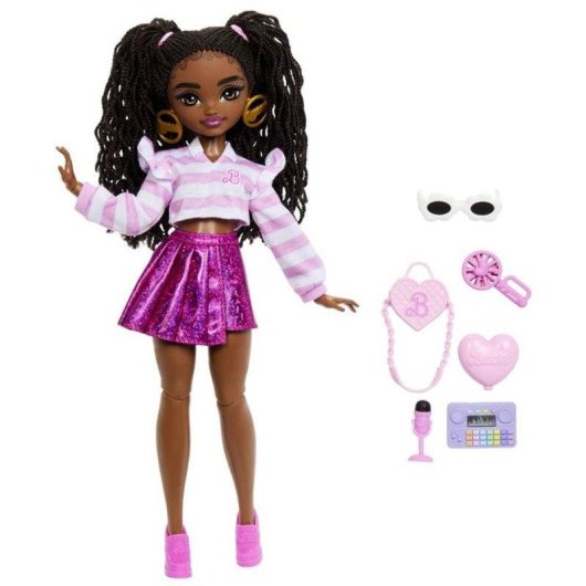 Bambola di moda Barbie Dream Besties Brooklyn con trecce e 7 accessori da ballo