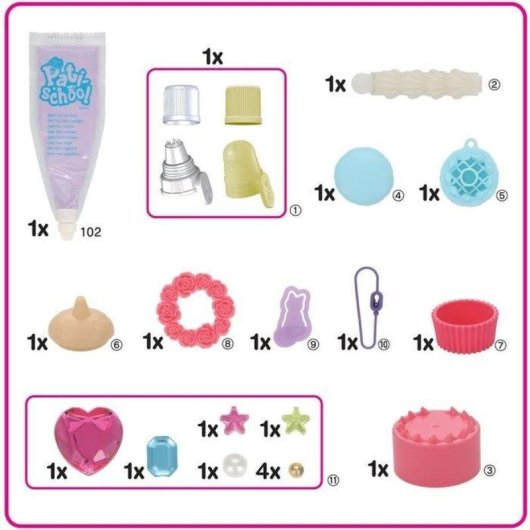Kit decorazione pasticceria infantile violetta Epoch con mini torte
