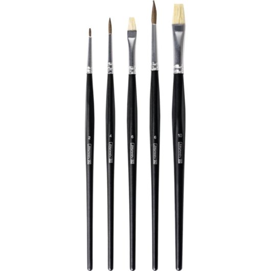 Kit de 5 pinceaux Brunnen soies de porc assortis