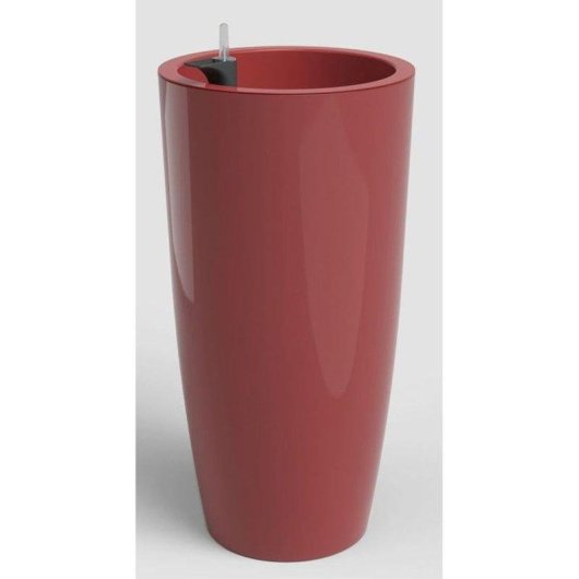 Artevasi Jardinière avec support Santorini Plastique UV Rouge Brillant 72L Système autorrigation