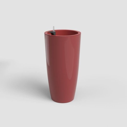 Artevasi Jardinière avec support Santorini Plastique UV Rouge Brillant 72L Système autorrigation