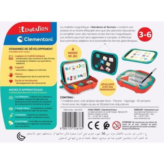 Maleta de Aprendizaje Magnética Clementoni Números y Formas 3+