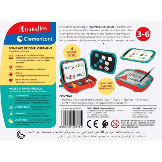 Maleta de Aprendizaje Magnética Clementoni Números y Formas 3+
