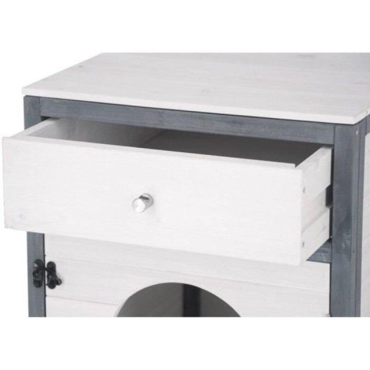 Cabinet Litière Kerbl Ida Blanc/Bleu 58 x 45 x 60 cm Bandelette Amovible