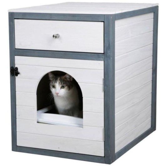 Cabinet Litière Kerbl Ida Blanc/Bleu 58 x 45 x 60 cm Bandelette Amovible