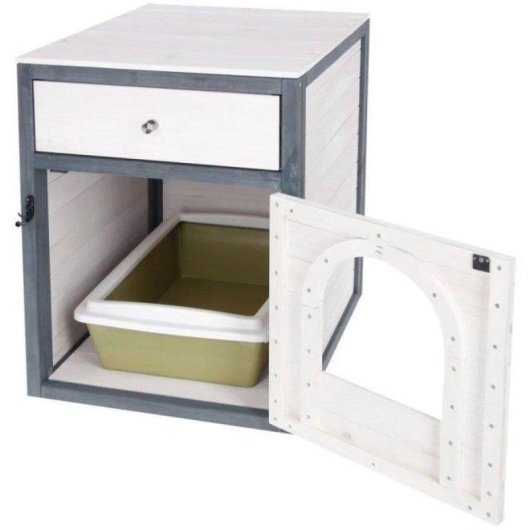 Cabinet Litière Kerbl Ida Blanc/Bleu 58 x 45 x 60 cm Bandelette Amovible