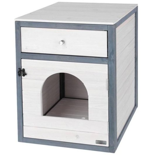 Cabinet Litière Kerbl Ida Blanc/Bleu 58 x 45 x 60 cm Bandelette Amovible