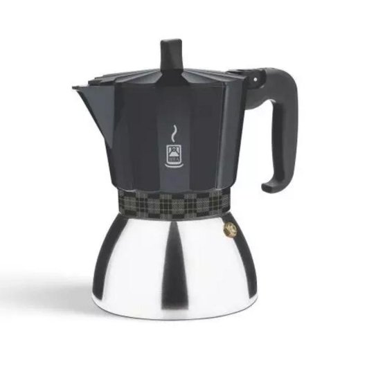 Cafetera italiana BRA 6 tazas cuerpo aluminio base acero inoxidable