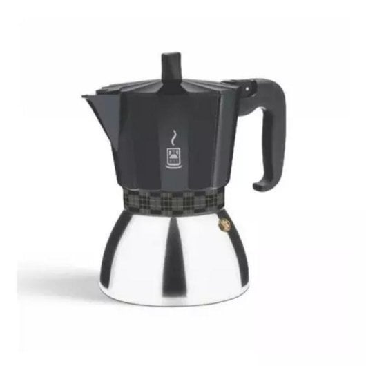Cafetera Italiana BRA 12 tazas para estufa con base inducción completa