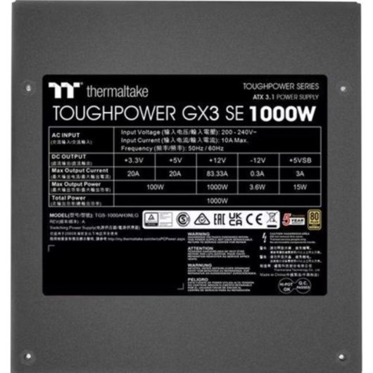 Netzteil Thermaltake Toughpower GT3 SE 1000W 80+ Gold modular