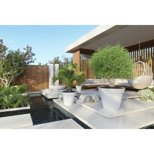 Jardinière Capri Artevasi 40 cm Vert Gris Mat Extérieur