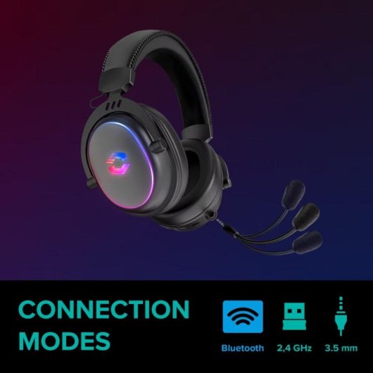Casque Speedlink K500W sans fil Bluetooth et RF gaming RGB noir