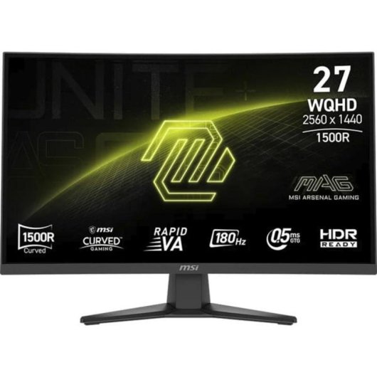 Monitor PC MSI MAG 275CQF E18 27" WQHD 180Hz Rapid VA Curvo FreeSync HDR 0,5ms