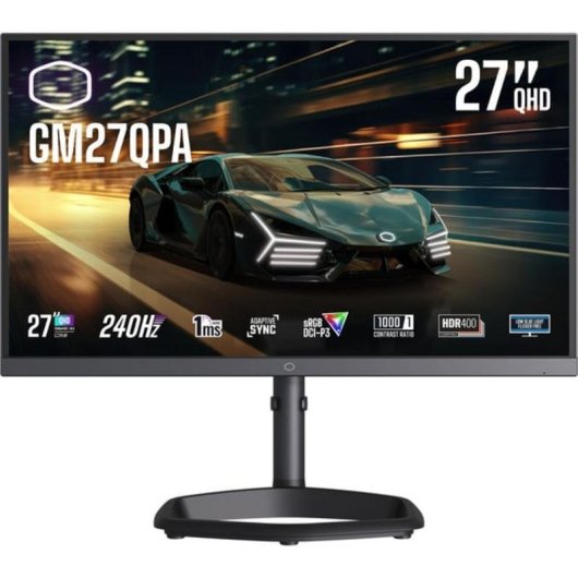 Écran PC Cooler Master GM27QPA 27" QuadHD 240Hz IPS HDR400 Hauteur réglable 1ms
