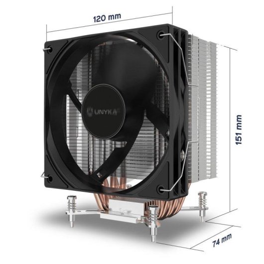 Refrigeração Ar UNYKAch Socket Intel LGA 1851 AMD AM5 120mm UNYCOOL H61