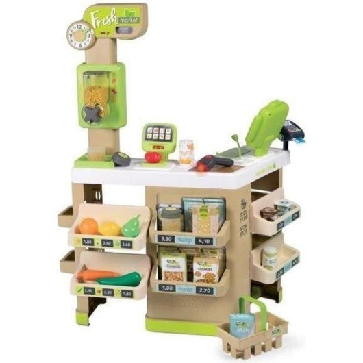 Jeu de rôle Supermarché Smoby Fresh Market avec caisse, balance et 43 pièces