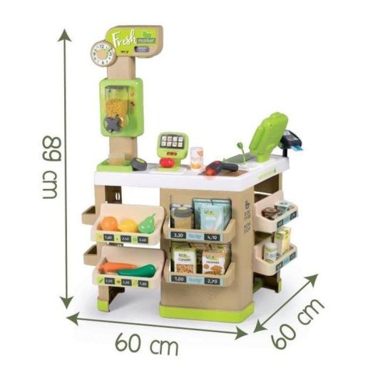 Jeu de rôle Supermarché Smoby Fresh Market avec caisse, balance et 43 pièces