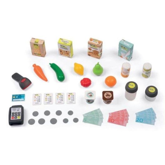 Jeu de rôle Supermarché Smoby Fresh Market avec caisse, balance et 43 pièces