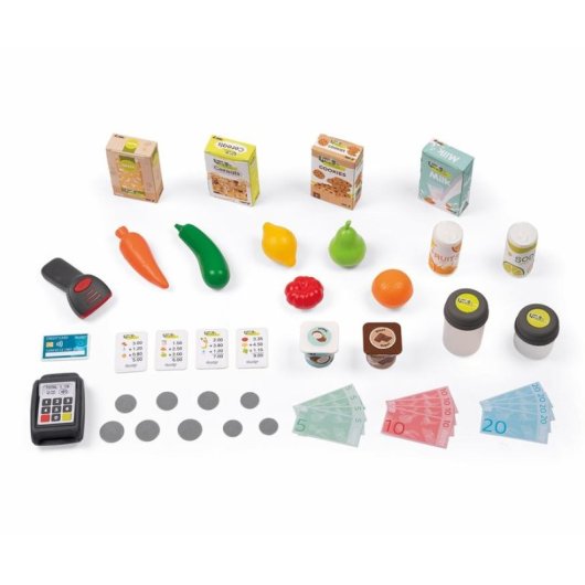 Jeu de rôle Supermarché Smoby Fresh Market avec caisse, balance et 43 pièces