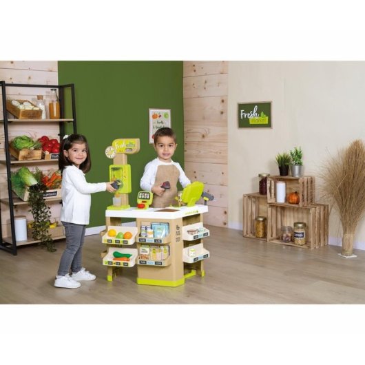 Jeu de rôle Supermarché Smoby Fresh Market avec caisse, balance et 43 pièces