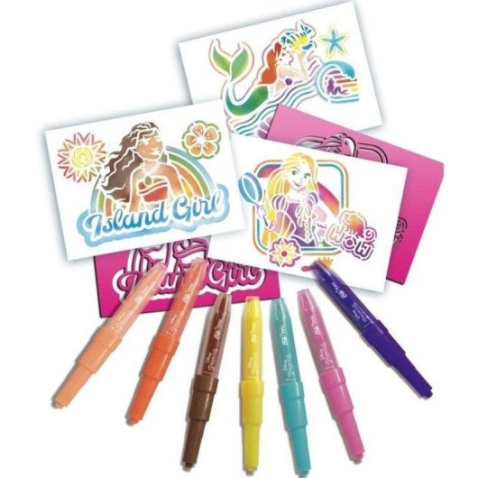 Lansay Blopens Disney Prinzessinnen Set 7 Schablonen und 6 Marker