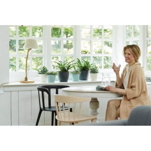 Jardinière Elho Brussels Round 25 cm Blanche PP 8,7 L Acabado Mate Anti-UV