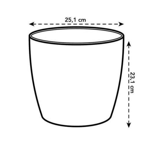 Jardinière Elho Brussels Round 25 cm Blanche PP 8,7 L Acabado Mate Anti-UV