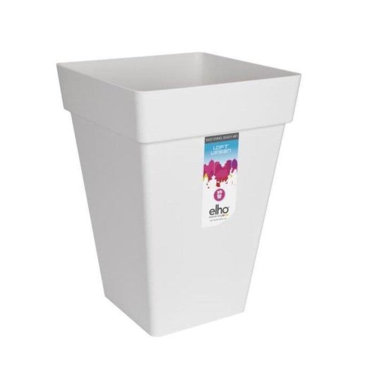 Jardinière carrée haute Elho Loft Urban 30 cm blanc 19L