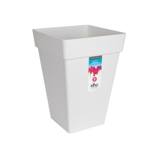 Jardinière carrée haute Elho Loft Urban 30 cm blanc 19L