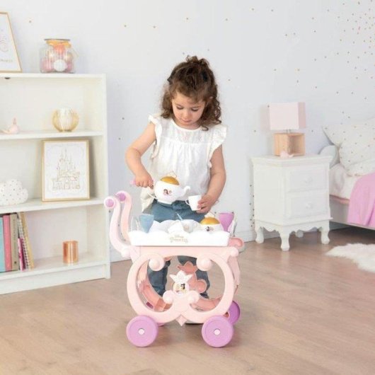 Carrello da gioco Smoby Desserte XL Disney Princess rosa con 17 accessori