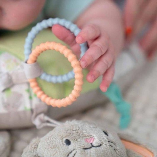 Ingenuity Sylvi Baby Bauchlage-Spielmatte mit U-Kissen und 4 Sensorischen Spielzeugen