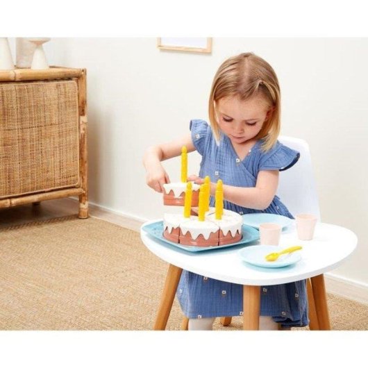 Gioco di ruolo ECOIFFIER 1680 Torta di compleanno da tagliare verde azzurro