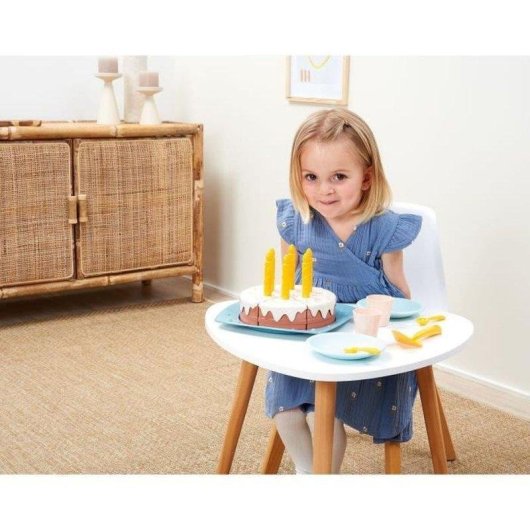 Gioco di ruolo ECOIFFIER 1680 Torta di compleanno da tagliare verde azzurro