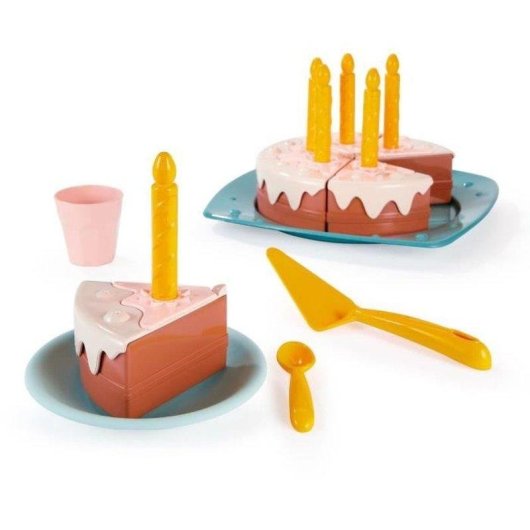 Gioco di ruolo ECOIFFIER 1680 Torta di compleanno da tagliare verde azzurro