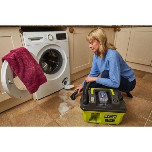 Aspirateur sans Fil Ryobi RV1811 18V 11 L Filtre HEPA H12 2 Vitesses 11,8 kPa