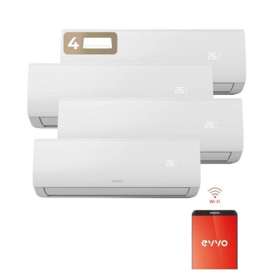Aire Acondicionado MultiSplit 4x1 Evvo Clima 9.400 Frigorías A++ Inverter Bomba de Calor WiFi