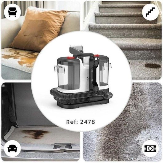 Teppichreiniger Jocca 500W 12000Pa 1,8L Doppelbehälter 1,5m Schlauch 2,5m Kabel
